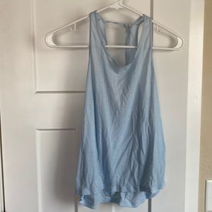 Women’s light blue PrAna open back yoga top